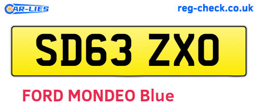 SD63ZXO are the vehicle registration plates.