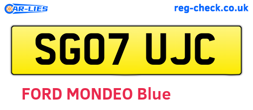 SG07UJC are the vehicle registration plates.