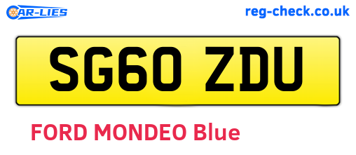 SG60ZDU are the vehicle registration plates.