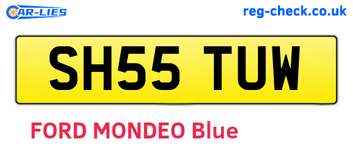 SH55TUW are the vehicle registration plates.