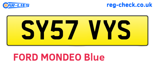 SY57VYS are the vehicle registration plates.