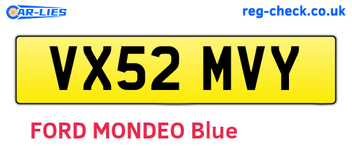 VX52MVY are the vehicle registration plates.