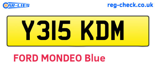 Y315KDM are the vehicle registration plates.