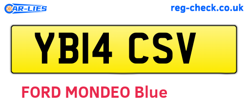 YB14CSV are the vehicle registration plates.