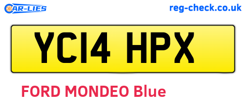 YC14HPX are the vehicle registration plates.