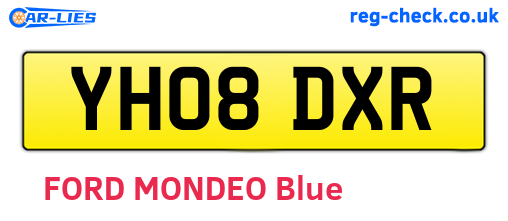 YH08DXR are the vehicle registration plates.