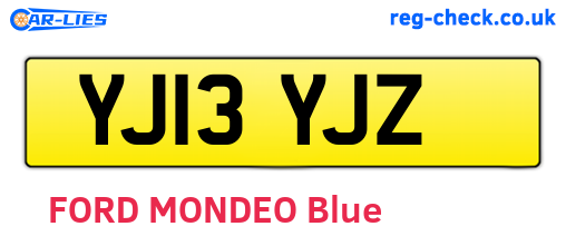 YJ13YJZ are the vehicle registration plates.