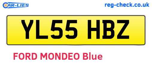 YL55HBZ are the vehicle registration plates.