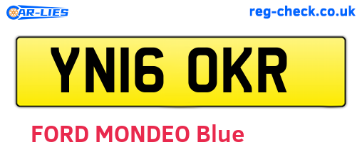 YN16OKR are the vehicle registration plates.