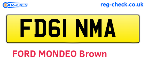 FD61NMA are the vehicle registration plates.