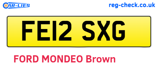 FE12SXG are the vehicle registration plates.
