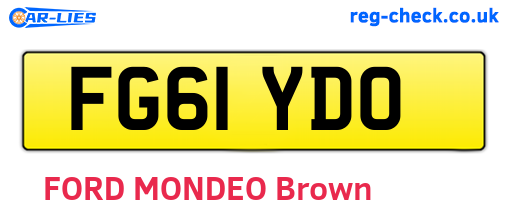 FG61YDO are the vehicle registration plates.