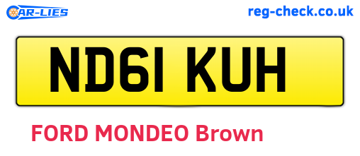 ND61KUH are the vehicle registration plates.
