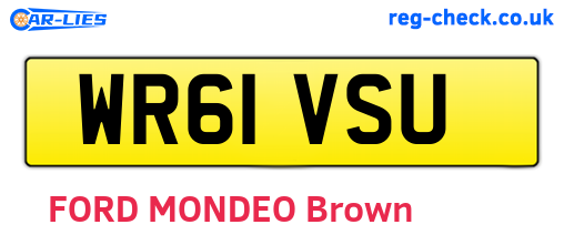 WR61VSU are the vehicle registration plates.