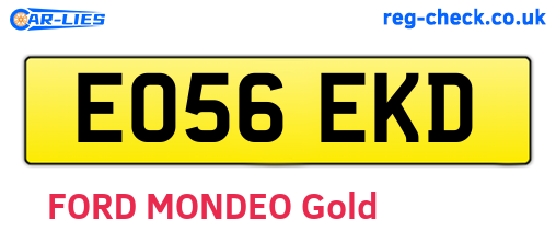 EO56EKD are the vehicle registration plates.
