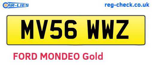 MV56WWZ are the vehicle registration plates.