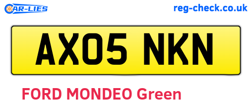 AX05NKN are the vehicle registration plates.