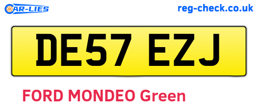 DE57EZJ are the vehicle registration plates.