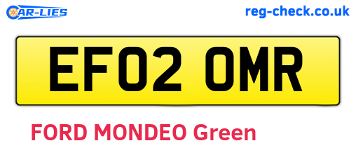 EF02OMR are the vehicle registration plates.