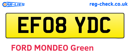 EF08YDC are the vehicle registration plates.