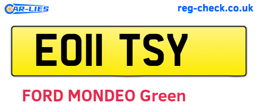 EO11TSY are the vehicle registration plates.