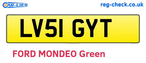 LV51GYT are the vehicle registration plates.
