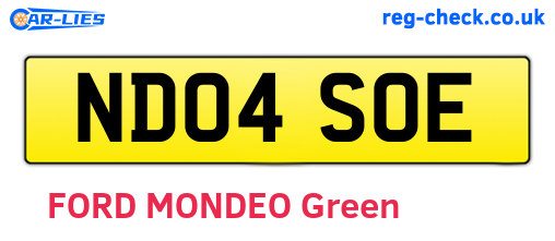 ND04SOE are the vehicle registration plates.