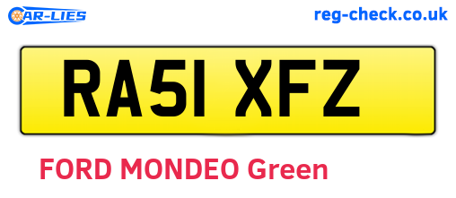 RA51XFZ are the vehicle registration plates.