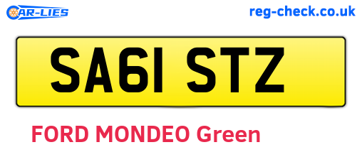 SA61STZ are the vehicle registration plates.