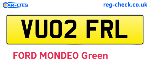 VU02FRL are the vehicle registration plates.