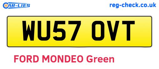 WU57OVT are the vehicle registration plates.