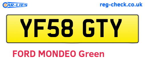 YF58GTY are the vehicle registration plates.