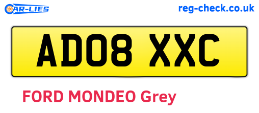 AD08XXC are the vehicle registration plates.