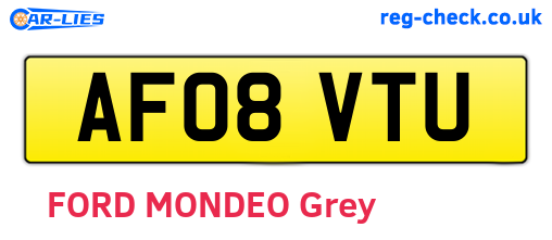 AF08VTU are the vehicle registration plates.