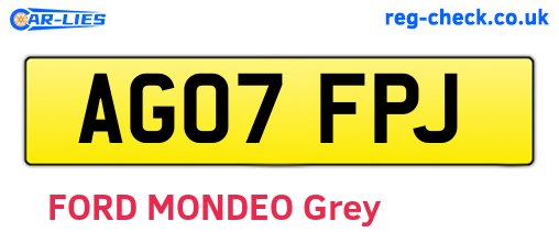 AG07FPJ are the vehicle registration plates.
