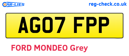 AG07FPP are the vehicle registration plates.