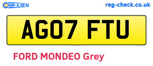 AG07FTU are the vehicle registration plates.