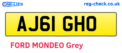 AJ61GHO are the vehicle registration plates.