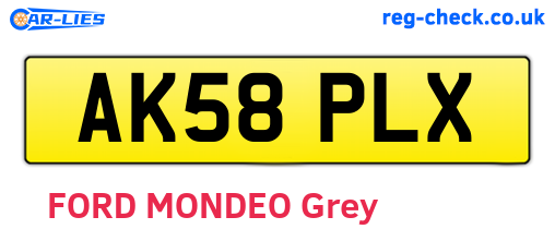 AK58PLX are the vehicle registration plates.