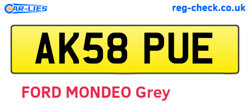 AK58PUE are the vehicle registration plates.