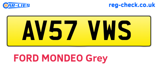 AV57VWS are the vehicle registration plates.
