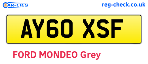 AY60XSF are the vehicle registration plates.