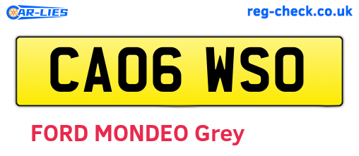 CA06WSO are the vehicle registration plates.