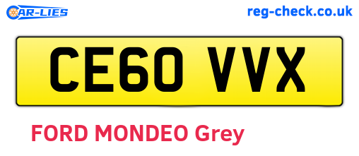 CE60VVX are the vehicle registration plates.