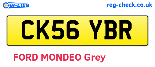 CK56YBR are the vehicle registration plates.