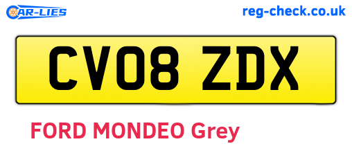 CV08ZDX are the vehicle registration plates.