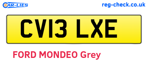 CV13LXE are the vehicle registration plates.