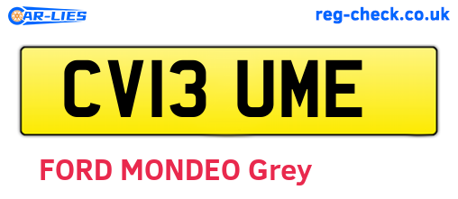 CV13UME are the vehicle registration plates.