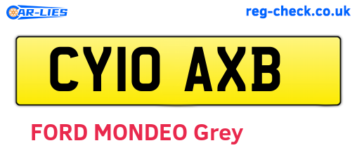 CY10AXB are the vehicle registration plates.
