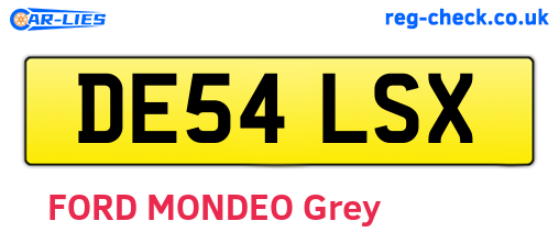 DE54LSX are the vehicle registration plates.